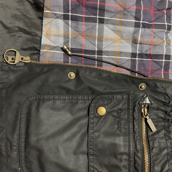 Barbour Waxed Cotton Fur Hooded Tartan Jacket - Picture 8 of 9